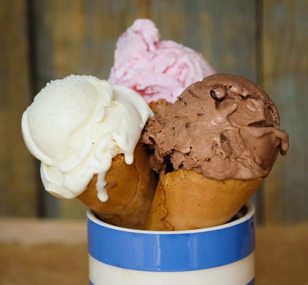 Yorvale ice cream in cones